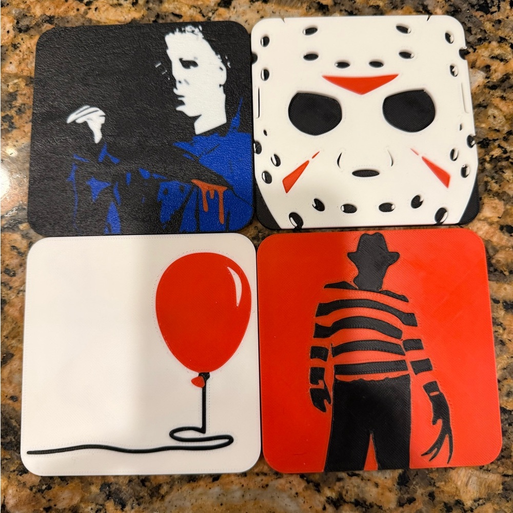 Horror Movie Coaster Set - Multicolor